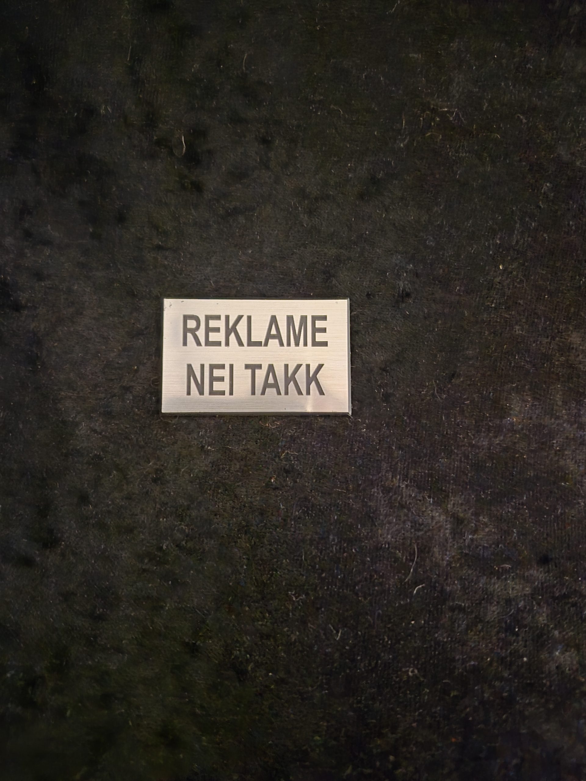 Nei takk til reklame skilt